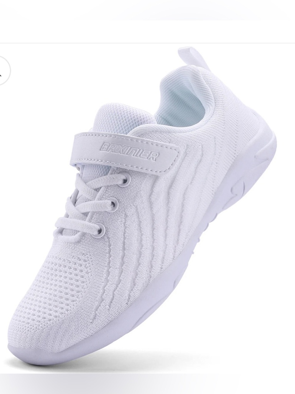 BAXINIER Girls White Knot Cheerleading  Competition Cheer Sneaker Size 31 US 13